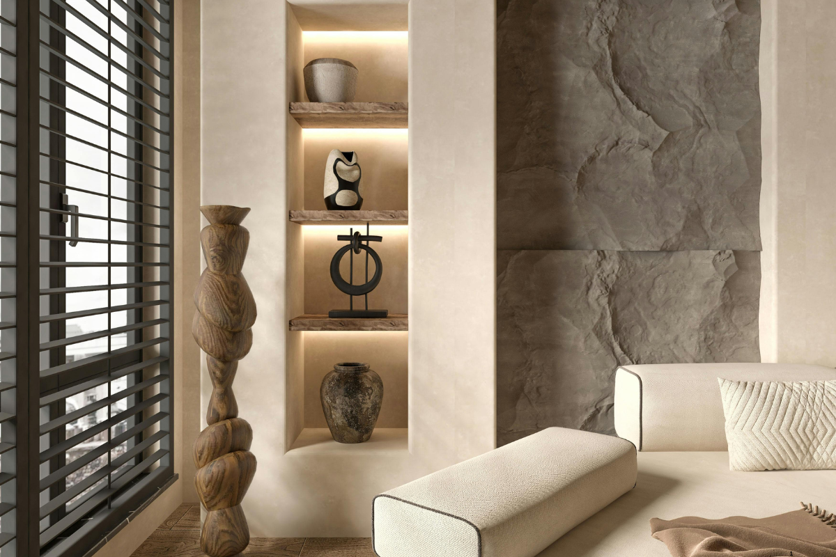 25 Ways the “Futuristic Cave” Trend Is Turning Living Rooms Into Sculptural Masterpieces 3 Bathrooms With Black